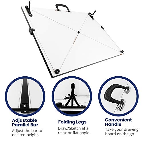 Pacific Arc Drafting Board, Portable Drafting Table with Parallel Bar