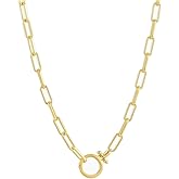 gorjana - Parker Necklace 18" - 18k Silver or Gold Plated - Adjustable Paperclip Link Chain - Chunky Clasp - Ideal Gift Packaging