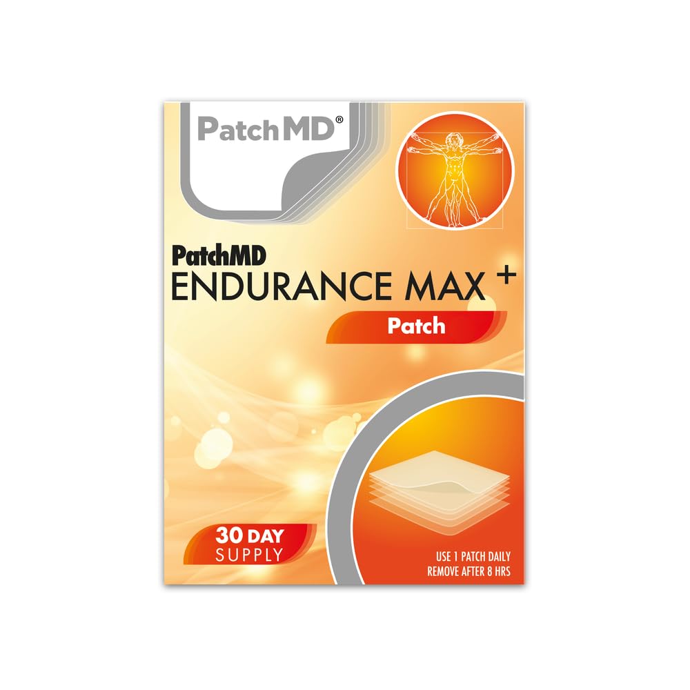 PatchMD Endurance Max Plus™ - 30 daily topical patches. 100% natural & vegan. Allergy & filler free. High absorption more bioavailable. Suitable for sensitive stomachs & bariatric.