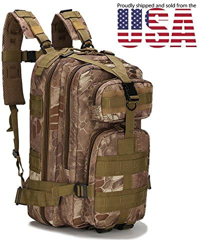 Tabacco Root Military Tactical Assault Pack Backpack Army Molle Waterproof Bug Out Bag Snake Camo3P