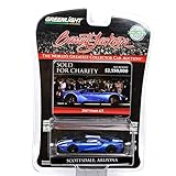 2017 Ford GT Liquid Blue with White Stripes Barrett-Jackson Scottsdale, Arizona Ignite Program Charity Car Hobby Exclusive 1/64 Diecast Model Car by Greenlight 29964