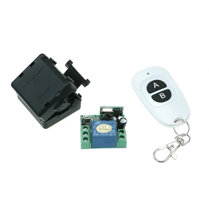 Festnight Wireless Fernbedienung Schalter, 433 MHz DC12V 1CH RF Funkfernschalter und RF Sender Fernbedienungen Für Haushaltsg