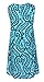 Summer Beach Dresses for Women Tshirt Sundresses Boho Casual Sleeveless Floral Shift Pockets Swing Loose Damask Blue Green 2X-Large