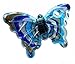 Linpeng MP-16,17 2 Piece Murano Glass Butterfly Lampwork/Millefiori Chunky Pendant, Blue Green