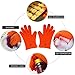 LP Silicone Heat Resistant Grilling BBQ Gloves (Pair) for Cooking Camping Baking Smoking Potholder Fireplace Orange