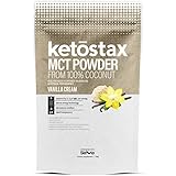 Ketostax MCT Oil Powder - 20 servings of Vanilla Cream Flavored Supercharged MCT Oil Powder with Acacia Fiber