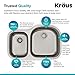 KRAUS Premier 32-inch 16 Gauge Undermount 60/40 Double Bowl Stainless Steel Kitchen Sink, KBU25