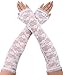 AshopZ Women's Party Sexy Lace Wedding Dress Long Fingerless Glove,White