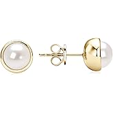 DENGGUANG Pearl Earrings for Women 18K Gold Plated Handpicked AAAA Freshwater Cultured Pearls Stud Hypoallergenic Wedding Earrings Jewelry Gift for Her