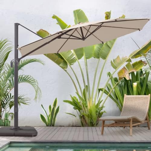 BLUU SYCAMORE 10 FT Patio Cantilever Umbrella, Aluminum Outdoor Offset