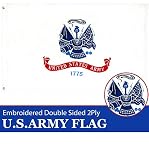 G128 - US Army Flag Double Sided Embroidered 3x5 ft Flag Brass Grommets