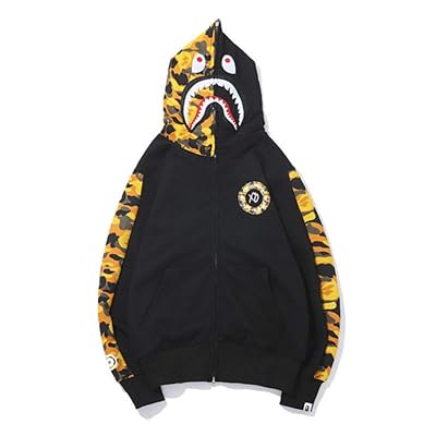 A Bathing Ape Camo Bape Zip Shark Head Camouflage Hoodie Coat Long Sleeve Jacket