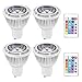 GU10 6W RGB Magic LED Colors Changing Light Bulb,4 Pack,16 Different Multi-Color LED Lamp with IR Remote Control for Home,Bar,Party,KTV,Mood Lighting,Chener