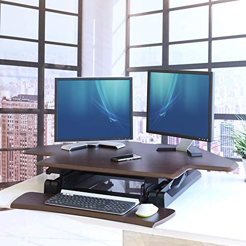 image for Seville Classics OFF65870 Gas-Spring Corner/Cubicle Standing Desk Conv