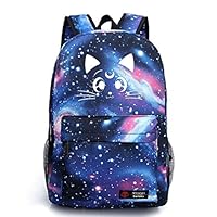 YOYOSHome Luminous Japanese Anime Cartoon Cosplay Bookbag College Bag Backpack School Bag (Sailor Moon Blue)