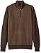 Tricot St. Raphael Men's Big and Tall Cotton Blended Herringbone Quarter Zip Sweater with Faux Suede