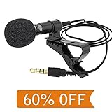 Lavalier Microphone for iPhone and Android Smartphone with Lapel Clip and Travel Bag