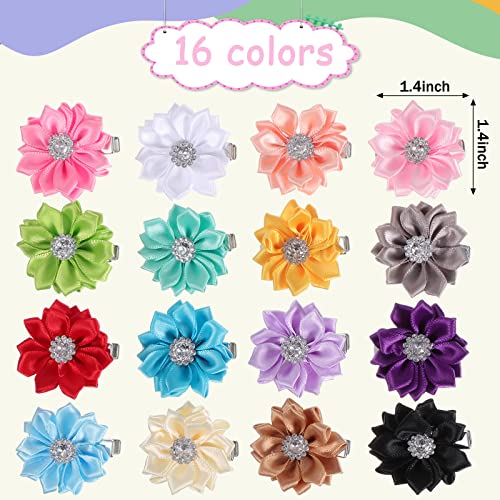 48 Pieces Hair Flowers Baby Girl Fabric Flower Hair Clips With
