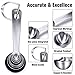 Measuring Cups and Spoons Set 304 Stainless Steel, Umite Chef 7 PCS Heavy Metal Cups,7 Round Spoons with Handle, 1 Magnetic Measurement Conversion Chart, for Dry or Liquid Ingredient Tsp/ML