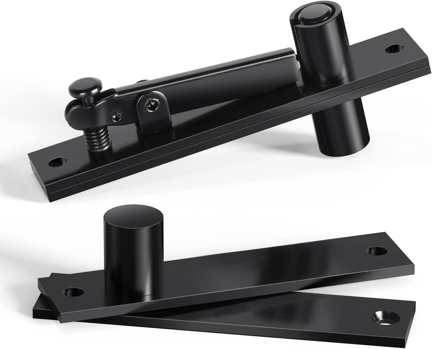 Fenghome Pivot Hinge, 360° Rotation Stainless Steel Hidden Door Hinges for Wood Secret Doors - Adjustable Concealed Installation Hinges (Black)