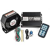 YHAAVALE 920 Car Amplifier Police Siren & Metal Ultra Slime Octagon Flat Speaker,DC12V 100W Multi-Tones Wireless Remote Control with Mic Loudspeaker Emergency Electronic PA System