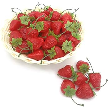 Amazon Com J Rijzen 30pcs Fake Fruit Artificial Strawberries