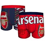 Arsenal Football Club Official Soccer Gift 2 PAIR Pack Mens Boxer Shorts