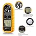 GM816 Digital Handheld Anemometer, Pocket Digital Anemometer with LCD Display for Measuring Wind Speed, Temperature and Wind Chill (Yellow)