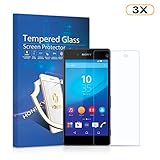 Honsky Ballistic Tempered Glass Screen Protector Guard Shield Cover for Sony Xperia Z3+ plus, Easy to Install, Impact Scratch Proof, Ultra Clear, High Definition, Bubble Free - 3 Packs