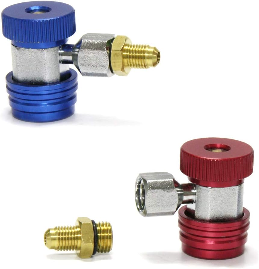 Apeixoto Adjustable R134A Adapater High Low AC Freon Mainfold Gauge Hose Conversion Kit 1/4 Inch SAE Quick Coupler Connector: Automotive