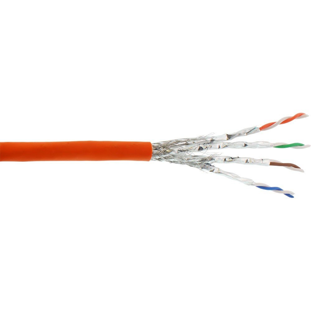 InLine® 70050I Low Smoke Zero Halogen Ethernet Cable Cat. 7 S/FTP (PIMF) 4 x 2 x 0.58 AWG23, 1200MHz, 50 m – Orange