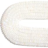 4×6mm White Matte Aurora Crystal Glass Beads Loose Rondelle Disc Beads Frosted Moonstone for Jewelry Making