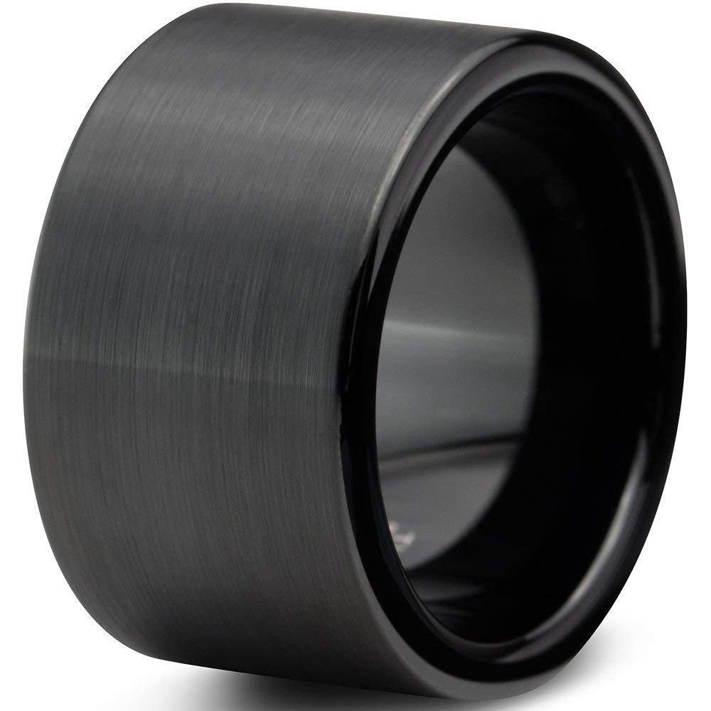 Tungsten Wedding Band Ring 12mm for Men Women Comfort Fit