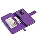 Galaxy S9 Case, 10 Card Slot - ID Slot, Button Wallet Folio PU Leather Case Cover with Detachable Magnetic Hard Case for Samsung Galaxy S9 (2018 Release) - Purple