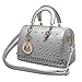 MG Collection RONI Gothic Skull Studded Doctor Style Tote Purse Handbag - Silver