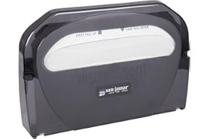 San Jamar TS510TBK Toilet Seat Cover Dispenser, Black Pearl