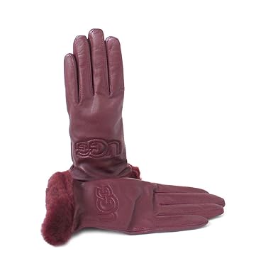 UGG W Classic Leather Logo Glove port