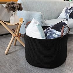 XXL Multi Purpose Black Large Blanket Basket Living