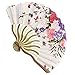 TOOGOO(R) Hand Fan Bamboo Flower Printed Japanese Style Foldable Hand Held Fan Gift Decor