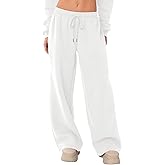 LOMON Women's Sweatpants Wide Leg Fleece Lined Sweat Pants Spring Winter Clothes 2026 Baggy Drawstring Joggers with Pockets