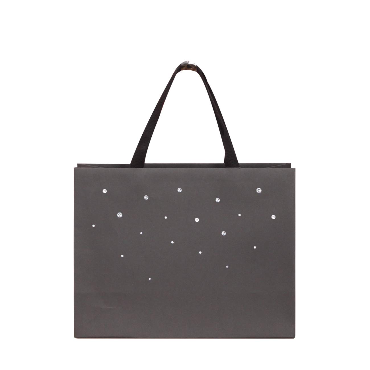 PAPERist 6pcs, Twinkle Stars Make Your Gift Shining Thick Black Paper,Jeweled Crafted Shiny Crystal Premium Bag with Cotton Handles,Perfect for Event, Celebration Gift Bag,Wedding Gift Bag