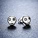 The Kiss Skull CZ 925 Sterling Silver Stud Earrings