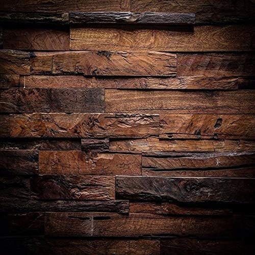 Custom Wallpaper Murals Large Wall Painting Retro Nostalgic Wood Panels Wood Grain Wall Mural 3D for Living Room Sofa Bedroom,200Cm(W) X150Cm(H)-4 Stripes