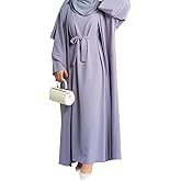 2PCS Women's Muslim Dresses Abaya Islamic Dubai Prayer Dress Robe Long Cardigan Maxi Dress