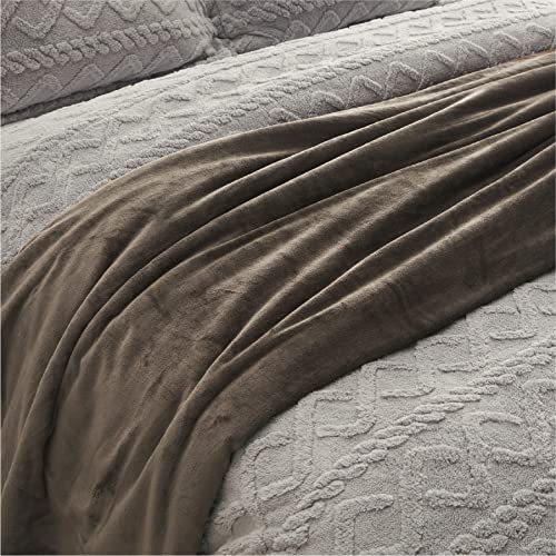 Bedsure Brown Fleece Blankets King Size Bed Blanket Soft Lightweight