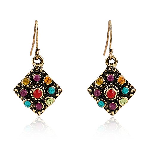 Bohemian National Style Earrings, OYEFLY Diamond Earrings Retro Rhinestone Ear Stud Earrings Jewelry Eardrop Gift