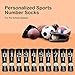 Custom Team Number Socks, BABIBEAN School Crew Socks for Football, Baseball, Soccer, Basketball 1 Pair Blackthumb 1