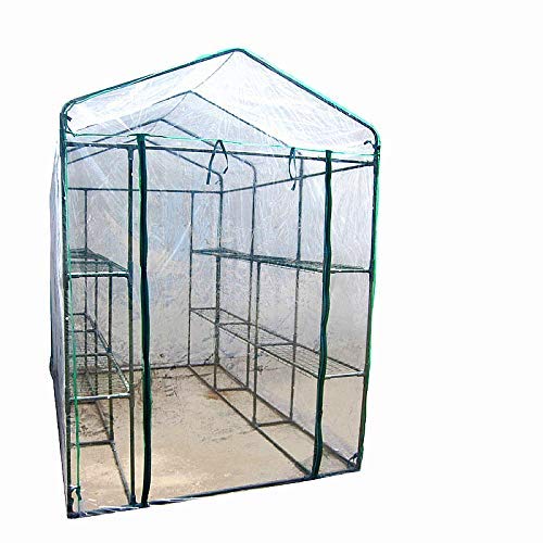MTB Outdoor Portable Walk-in Garden The Greenhouse 2 Tiers 12 Shelves with PVC Cover - 84" Lx56 Wx77 H