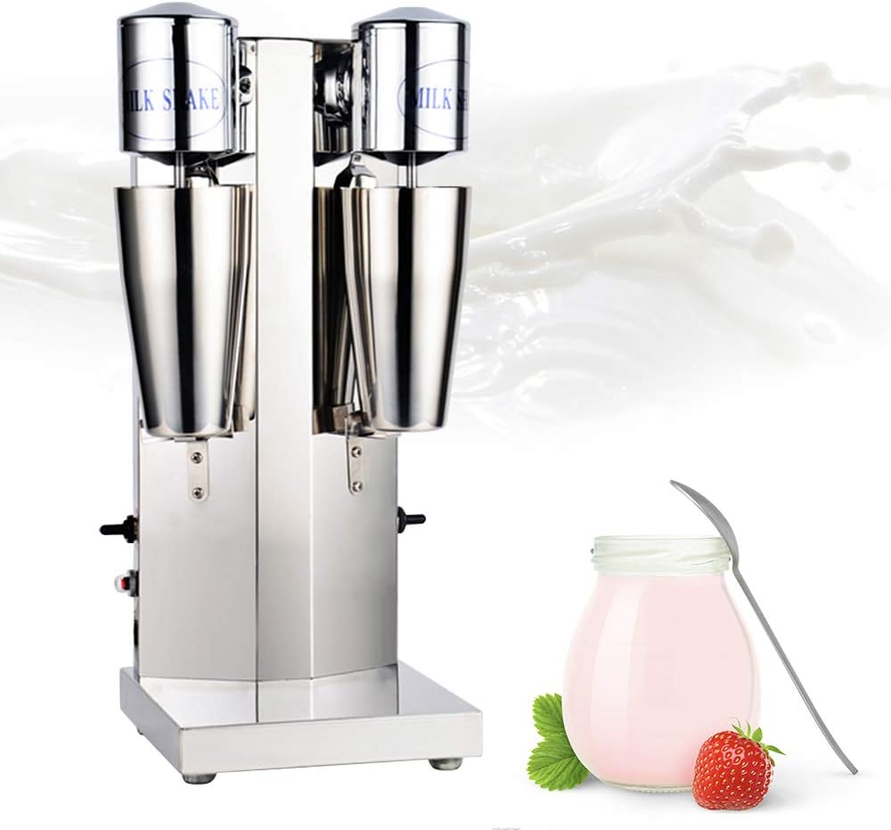 Milkshake Maker, Commercial Stainless Steel Protein Shakes Smoothie Maker Double-head Drink Mixer for Home, Shop