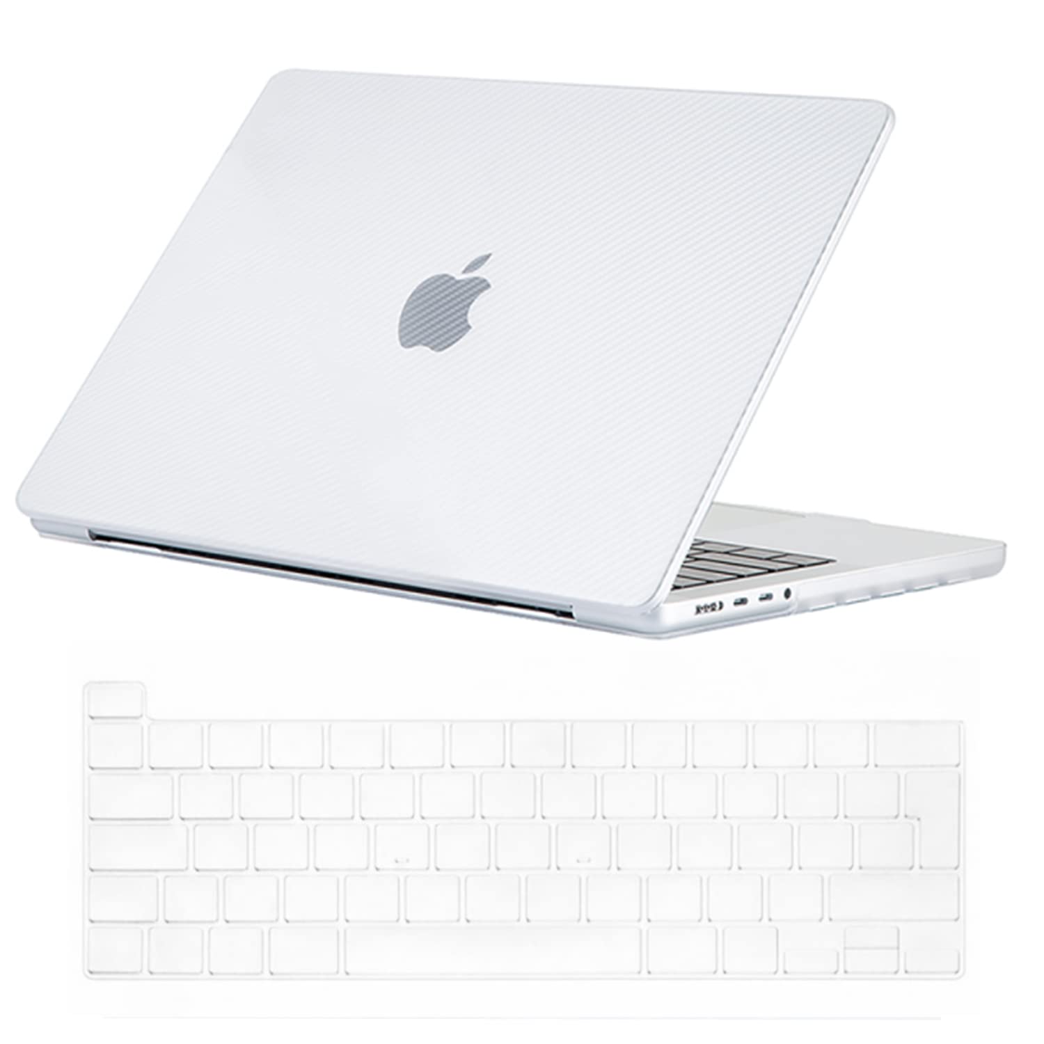 Se7enline Compatible with MacBook Pro Case 13 inch 2023 2022 2021 2020 Model M1/M2 A2338/A2251/A2289 Laptop Hard Shell Case with Keyboard Cover Skin(UK Layout),Carbon Fiber Transparent